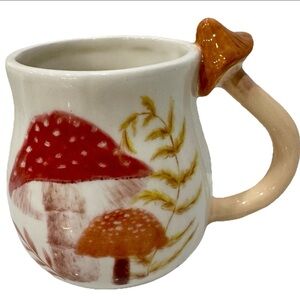 POTTERS STUDIO FOREST MUSHROOM COFFEE MUG w/MUSHROOM HANDLE NEW